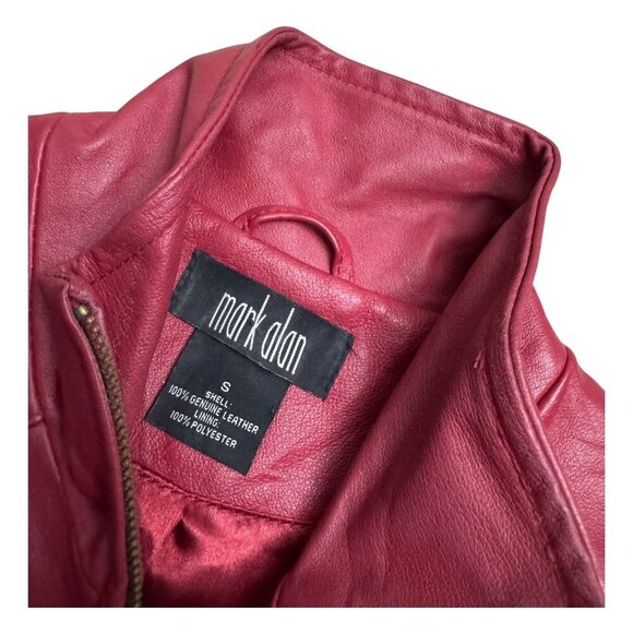 VINTAGE MARK ALAN Genuine Red Leather Luxury Designer Retro Vest Womens Small - Picture 4 of 6
